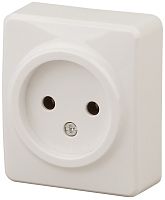 Розетка без заземления накладная Эра Эксперт 1-м. слоновая кость картинка